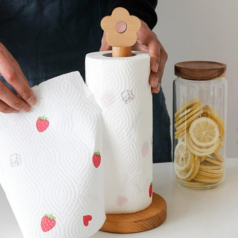 Vertical paper towel holder storage for kitchen counter