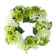 Select Artificials Couronne Florale Artificielle Dahlia et Hortensia, Blanc Crème 22 Pouces – image 3 sur 3