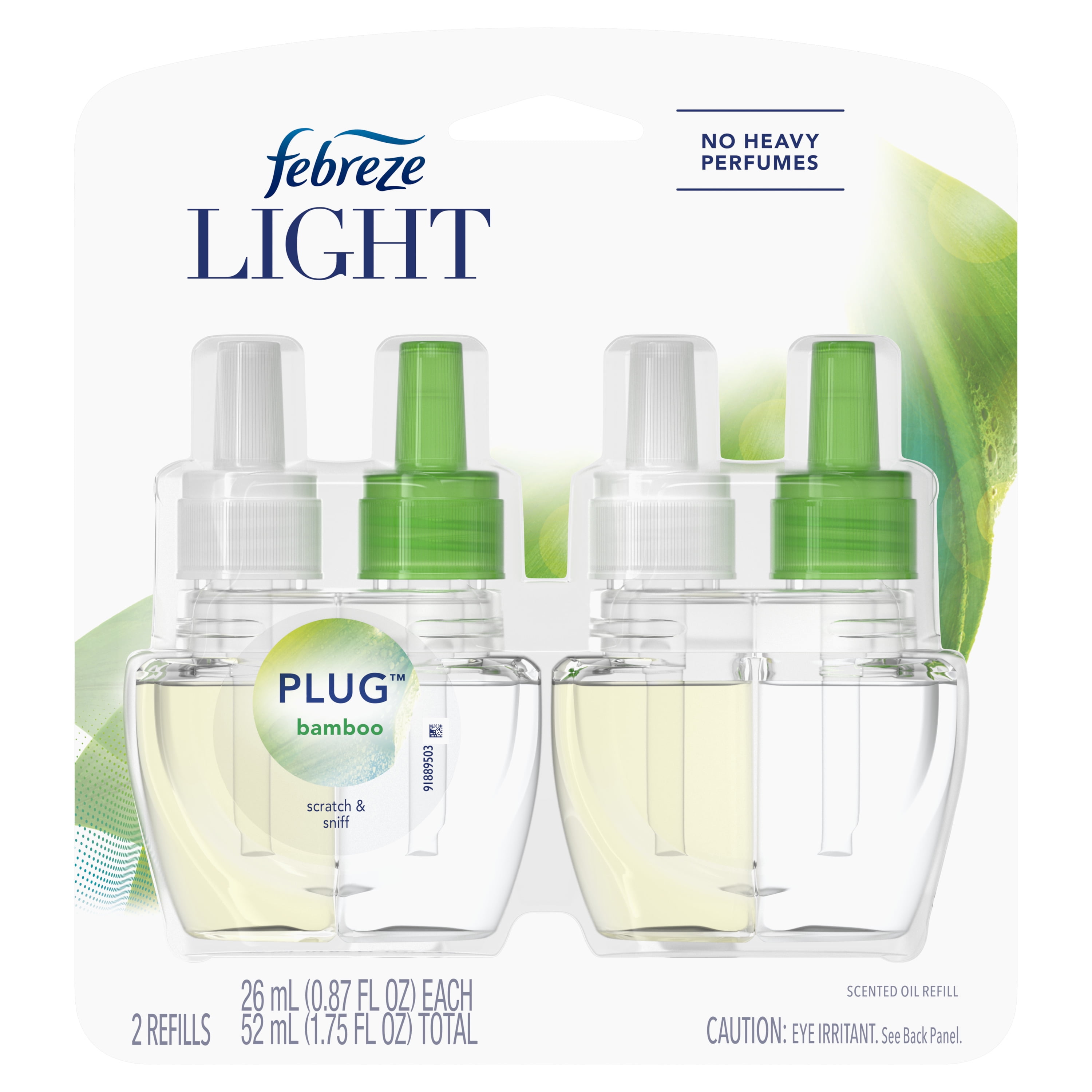 Febreze Plug Light OdorEliminating Air Freshener Refill, Bamboo, 2 Ct