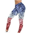 thumbnail image 5 of CFLVAEK Womens American Flag Joggers Elastic Tummy Control Patriotic Pants Independence Day High Waist Pant Casual Red White and Blue 4th of July Yoga Leggings, 5 of 5