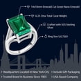 thumbnail image 2 of Gem Stone King 925 Sterling Silver Emerald Cut Green Simulated Emerald Engagement Ring | 6.50 Cttw | Wedding Anniversary Promise Ring for Women | Available in Size 5-9, 2 of 6