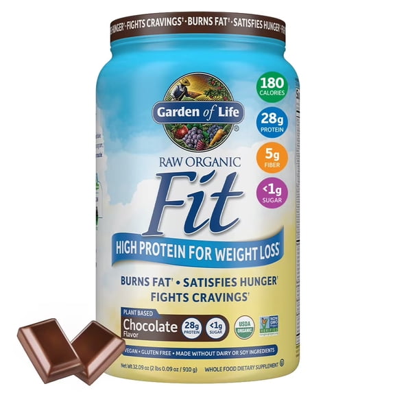 Garden of Life Raw Organic Fit Protein Powder, Chocolate, 20 Servings