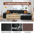 thumbnail image 4 of L-shaped Modular Combination Sofa, No Assembly Required, Deep Seat Sofa with 3 Cushions, Soft Fabric Upholstery, Suitable for Modern Lounge Areas in Living Rooms and Bedrooms, 4 of 6