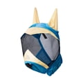 thumbnail image 4 of Harrison Howard Horse Fly Mask Standard with Ears Champagne Gold/Teal (L; Full Size), 4 of 6