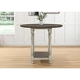 thumbnail image 2 of Home Design Ashley 5-Piece Round Counter Table with Square Storage Shelf and 4 Slat-Back Cushioned Chairs, Traditional Style, Comfortable Adult Seating, Turned Legs, Antique Gray/Warm Gray, 2 of 5
