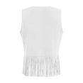 thumbnail image 4 of GEWSEY Women Western Tassels Vest Tops 70s Hippie Suede Fringe Vests Jacket Cardigan Open Front Rodeo Cowgirl Shirt (White, XXL), 4 of 7