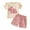 Red, variant on TBWNWG Girls Outfits & Sets Girls Embroidered Summer Outfit Short Sleeve Solid Color T Shirt And Floral Shorts Set for Young Girls,Size 2-3Years