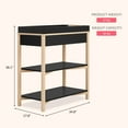 thumbnail image 2 of Dream On Me Owen Changing Table in Matte Black Vintage Oak, JPMA Certified, with two bottom shelves for storage, 2 of 7