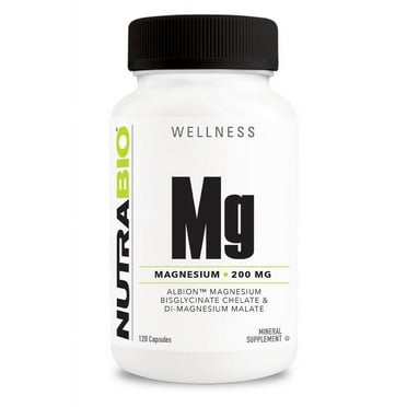 Nutrabio Reacted Magnesium 200mg - 120 Veg Capsules