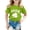 Green, variant on St Patricks Day Shirt For Kids Boys Girls Green Clover Dinosaur Pattern Short Sleeve Casual T Shirt