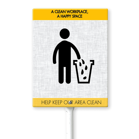 Eveokoki Help Keep Our Area Clean Sign 4.6 x 6 Inch Outdoor Aluminum Yard Signs with Metal Stakes for Private Property Grass Lawn No Trash Dumping