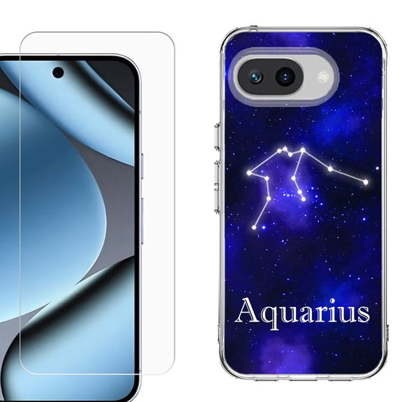 ShockProof Phone Case for Google Pixel 10a, with Screen Protector, by OneToughShield - Aquarius