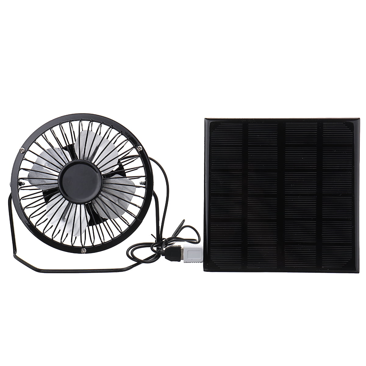 5W Solar Panel USB Fan Outdoor Camping Dog Cat Chicken House Cooling 