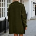 thumbnail image 4 of CUZIBR Womens Winter Trench Coat Long Sleeve Double Plus Size Wool Coat For Autumn Winter Warm Windbreaker Full Length Comfortable Jacket With Pocket,Army Green,L, 4 of 6