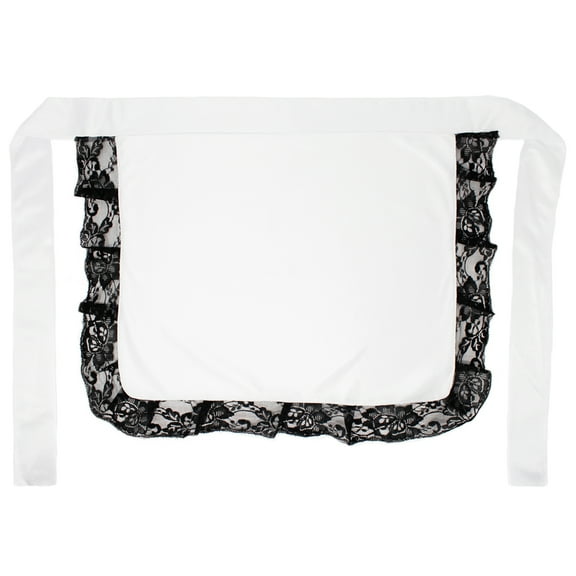 SeasonsTrading Adult/Teen White Nurse Maid Apron with Black Lace Ruffles Costume Accessory