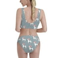 thumbnail image 3 of Picia Cartoon Poodle Dog Women's High Waisted Bikini Scoop Neck Swimsuit Two Pieces Bathing Suit-Large, 3 of 8