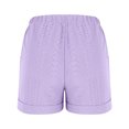 thumbnail image 5 of Lenpel Women's Shorts Trendy Elastic High Waisted Drawstring Eyelet Embroidered Comfy Lounge Shorts Casual Summer Shorts with Pockets, 5 of 6