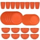 thumbnail image 1 of XmhyTop Juego de vajilla de paja de trigo de 32 piezas, juego de platos y cuencos, juego de platos para acampar para 8,juego de vajilla apto para lavavajillas, naranja, 1 of 5