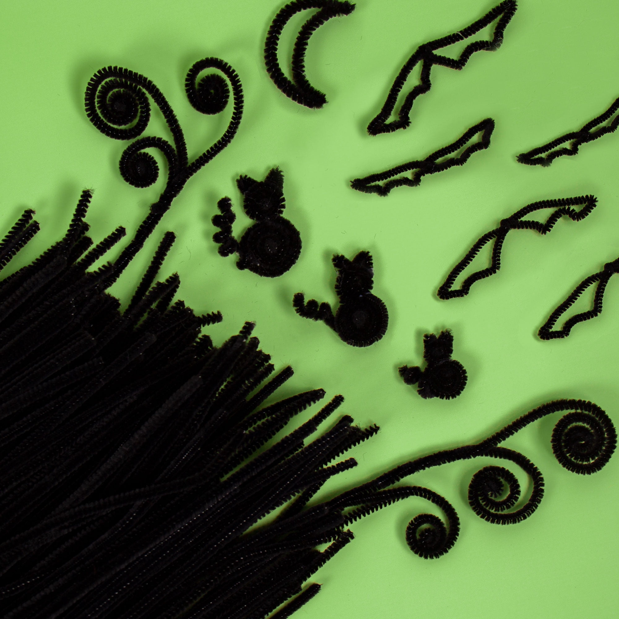(7 pack) Hello Hobby Black Fuzzy Sticks, 25-Pack
