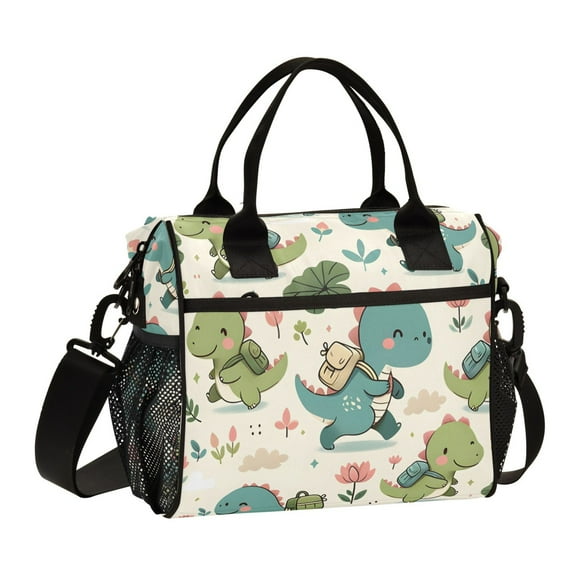 Dinosaur with Backpack Lunch Bag Insulated Lunch Box Leakproof Reusable Cooler Tote Adjustable Shoulder Strap for Men Women 9L