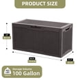 thumbnail image 2 of Uforic Lockable 100 Gallon Resin Deck Box, Heavy-Duty Weather Resistant Outdoor Storage Chest, Versatile Storage Solution for Patio Accessories and Daily Essentials,Dark Brown, 2 of 6