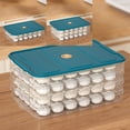 thumbnail image 1 of Iumwxz Kitchen Organizers Dumpling Organizer Freezer Box Refrigerator Organizer Bins,Food Storage Containers with Lids Dumpling Storage Box Layer Stackable Food Storage Tray Organizer Blue, 1 of 5