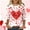 #106-Pink, variant on Ounisa Womens 3/4 Sleeve Shirts Crew Neck Valentine T Shirts Love Heart Printed Tee Tops Fashionable Blouse