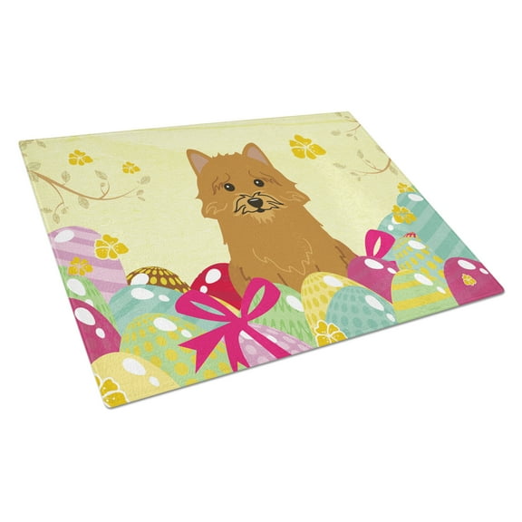 Carolines Treasures BB6020LCB Easter Eggs Norwich Terrier Glass Cutting Board Large, 12H x 16W, multicolor