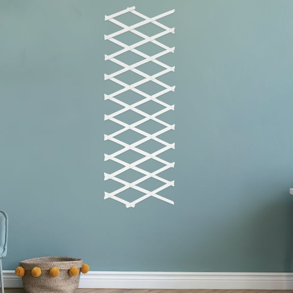 WHAMVOX White Wood Garden Trellis Fence Panel for Climbing Plants, Indoor Outdoor Adjustable Space-Saving Design