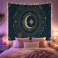 thumbnail image 2 of Celestial Moon Face with Sunburst Rays on Navy Blue, Mystical Celestial for Boho Decor Lovers, Radial Wall Art Decor, Housewarming Gift Tapestry Wall Hanging for Bedroom and Living Room, 2 of 7