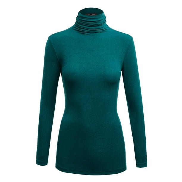 Made by Johnny MBJ WSK1030 Womens Long Sleeve Ribbed Turtleneck