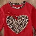 thumbnail image 4 of Baby Girl 2 Piece Outfit, Leopard Long Sleeve Heart Tops + Bell-Bottoms Flare Pants Clothes Set, 4 of 6