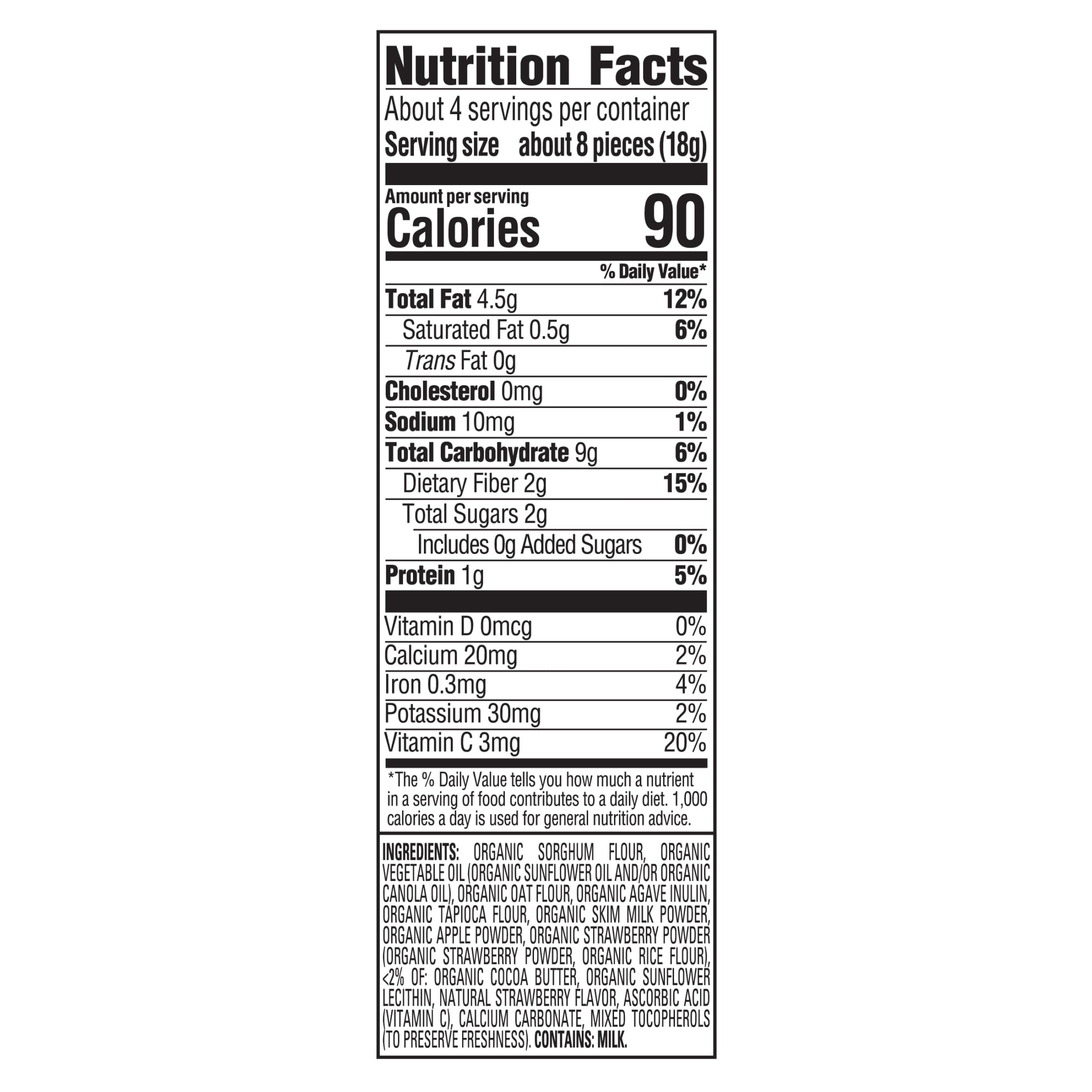 Happy Tot Organics Fruity Sticks, Strawberry Oat Filled Grain Sticks Organic Tot Snack, 2.54oz Bag