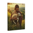 thumbnail image 3 of CozyNet Jesus Christ Holding A Lamb In A Lush Green Meadow At Sunrise Wall Art Prints With Frame Canvas Perfect for Living Room & Bedroom, Ready to Hang, Wall Decor 12"x16", 3 of 10