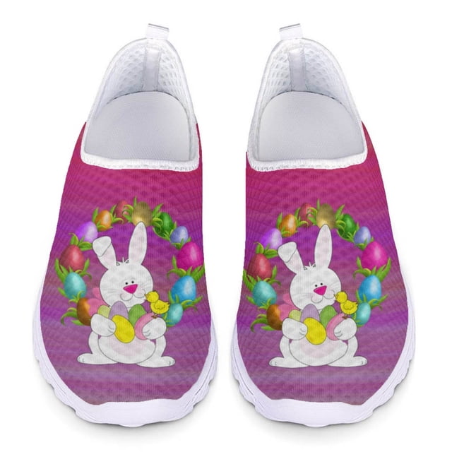 Zapatos planos ligeros con diseño de conejito de dibujos animados, transpirables, antideslizantes, cómodos, de malla, informales, para mujer, regalos