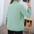 thumbnail image 5 of Wuxian Women Winter Plus Size Jacket Solid Long Sleeve Cozy Warm Thick Lined Coat Casual Loose Fit Basic Outwear Soft Flannel Shirt Top Cold Weather Casual Daily Wear,Green,XXL, 5 of 5