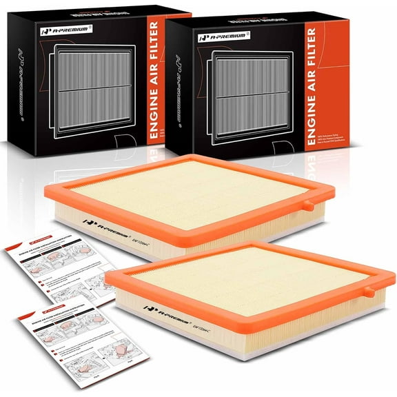 A-Premium 2-PC Engine Air Filter Compatible with Buick Envision 2016 2017 2018 2019 2020, Flexible Panel, Replace# 22971580