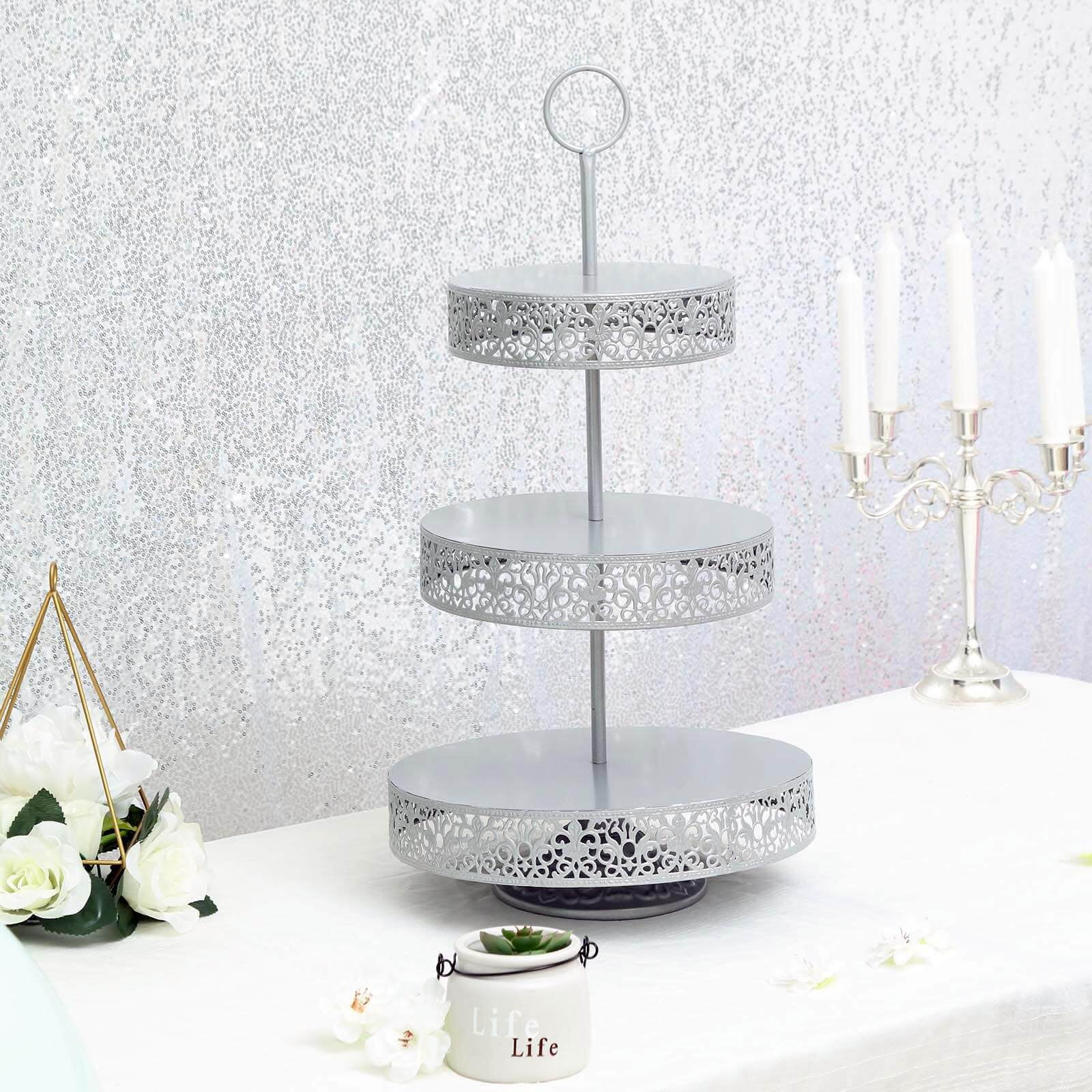 Efavormart 23" Tall 3Tier Metal Reversible Dessert Cupcake Stand
