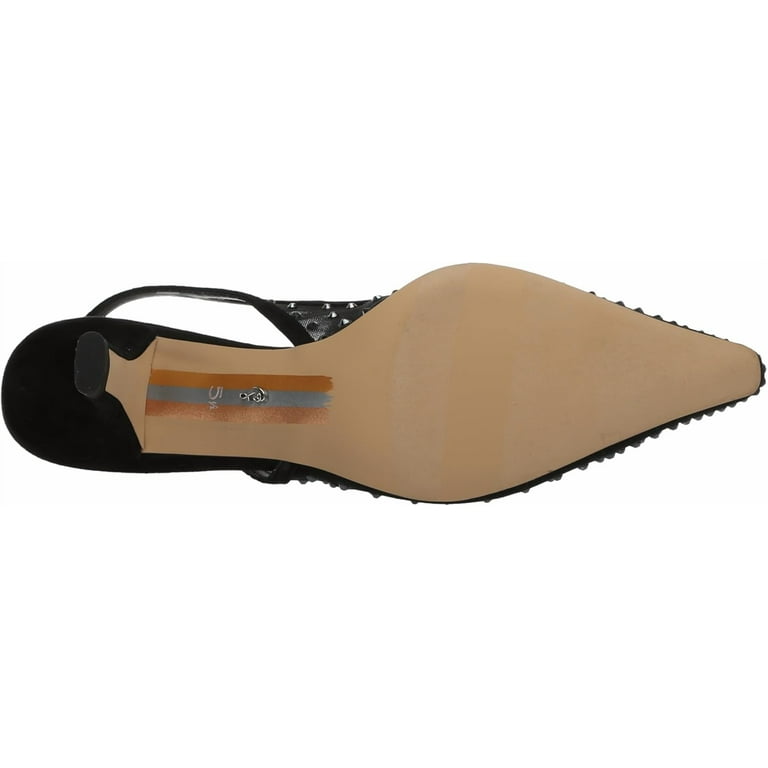 Sam Edelman Women's Bianka Sling Black Glitz Mesh Heels 6.5M