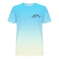 thumbnail image 4 of Men's Ombre Mountain Print Short Sleeve T Shirts Crew Neck Casual Tops Gradient Color Tees for Hiking and Summer Wear, 4 of 6