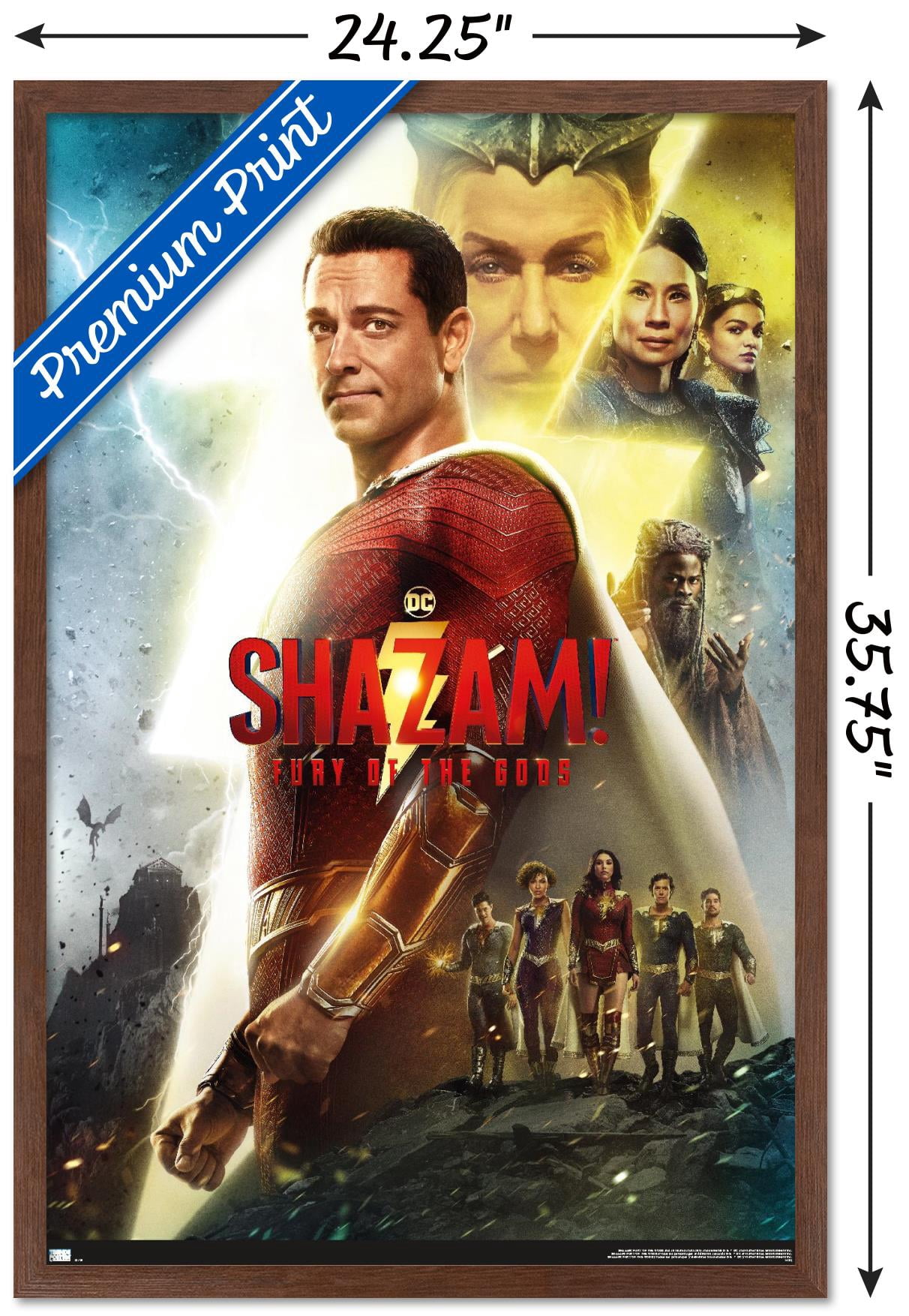 DC Comics Movie Shazam! Fury of the Gods - One Sheet Wall Poster, 22.375" x 34" Framed