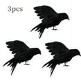 thumbnail image 2 of Realistic Black Feathered Crow Prop for Halloween Decorations, Spooky Party Supplies, Indoor Outdoor Décor, Lifelike Bird Ornament for Haunted House and Garden Displays, 2 of 5