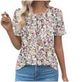 thumbnail image 1 of Tops Cortos para las Mujeres Cuello en V de Moda Casual Manga Corta Primavera Verano Top, Tops de Baile para las Mujeres, 1 of 9