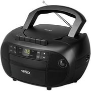 ASIA JENSEN JENSEN Portable Boombox/Stereo Cassette Recorder & CD Player with AM/FM Radio, Black