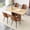 Wood Table+4 Brown Chairs(2), variant on StnTalk Dining Table Set for 6, 59"-71" Extendable Dining Room Table Set, Kitchen Table and Chairs Set with Storage Shelf