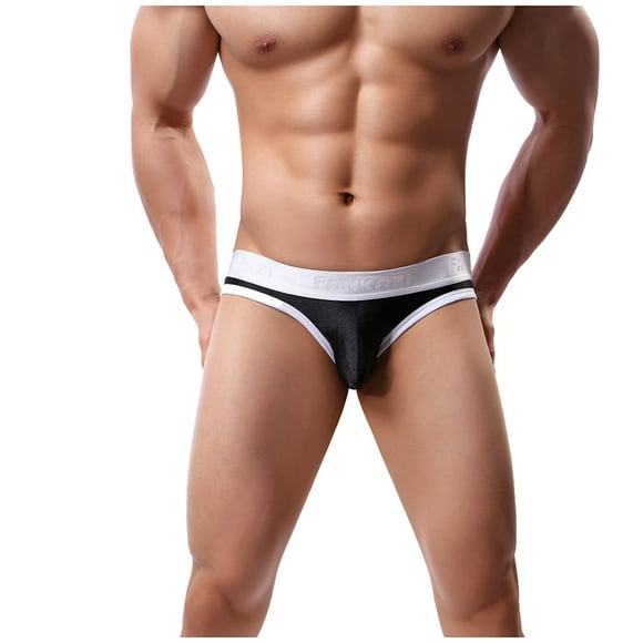 MSJUHEG Mens Underwear Boxers For Men New Fashion Men Briefs An Casual Pants Wire Drawing Soft Brief Underpants Mens Underwear Boxer Briefs Black S