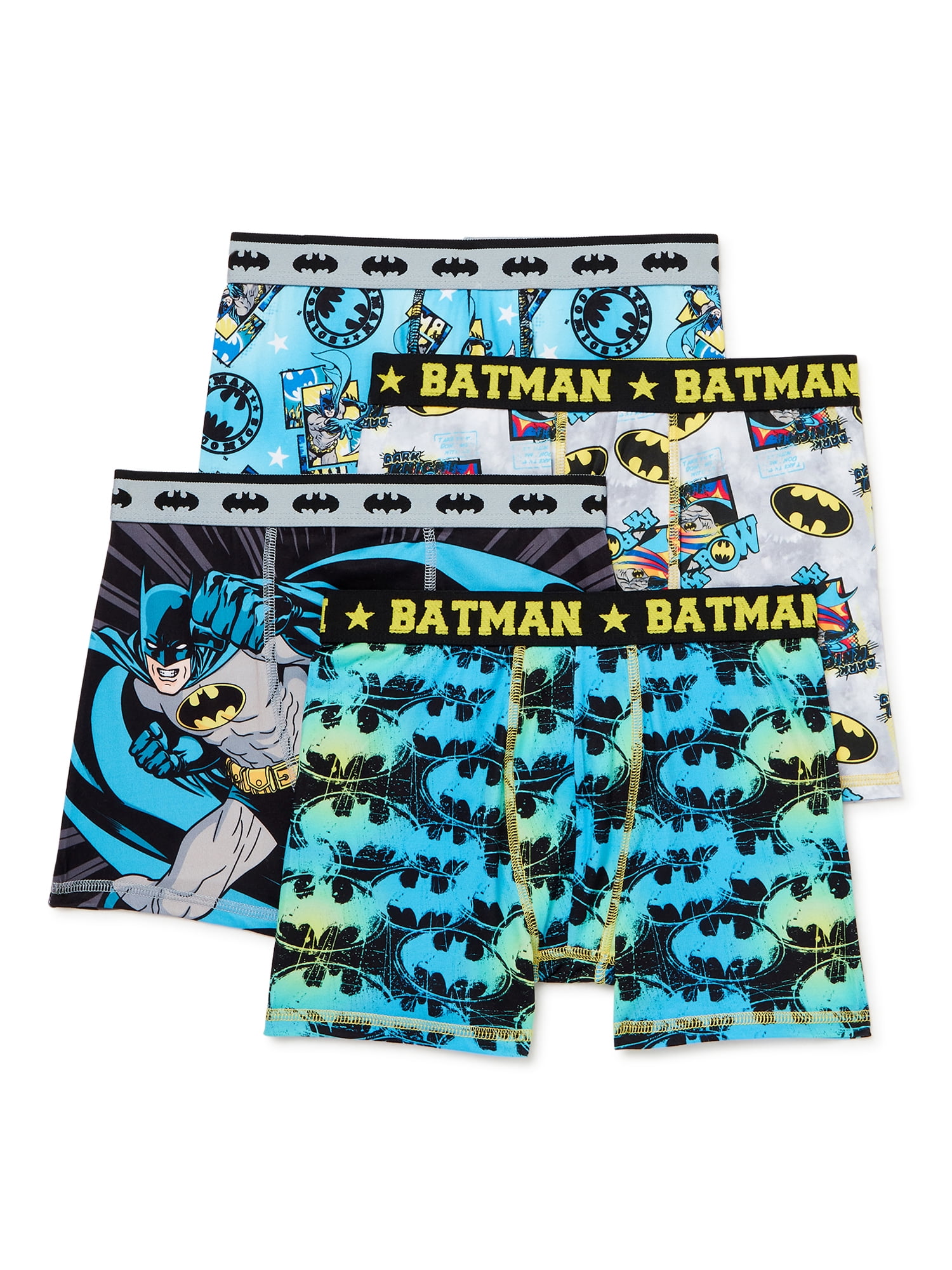 Batman Boys Performance Boxer Brief Underwear, 4-Pack, Sizes 4-10 -  