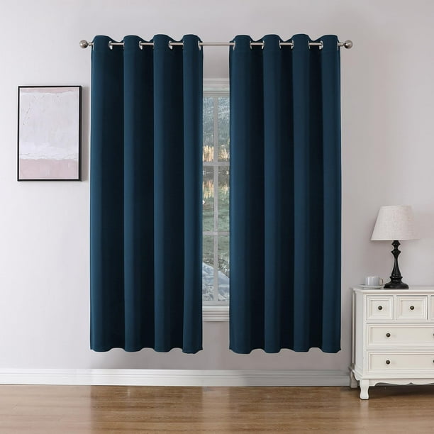 Cortina Joydeco Azul Marino 2 Paneles 132x160 cm Térmica