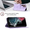 thumbnail image 5 of Tarise Phone Case for Samsung Galaxy S22 Ultra, Premium PU Leather Card Holder Wrist Strap Magnetic Closure Flip Stand Function TPU Interior Book Cover for Samsung S22 Ultra 5G Wallet Case, Purple, 5 of 7