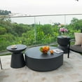 thumbnail image 4 of Elementi Rome Patio Coffee Table Glass Fiber Reinforced Concrete, Round Slate Black, 4 of 7